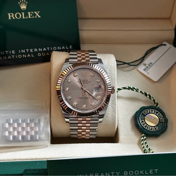 Rolex Datejust 41mm 126331 Jubilee 18K Rose Gold /SS Diamond Dial BNIB - Picture 9 of 16